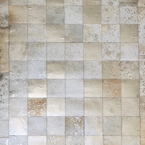 Golden and White: Hand Patched and Hand Stitched Cowhide Rug - Etsy