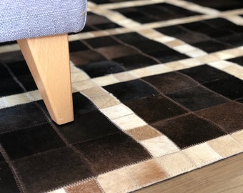 Black & Gold : Hand Patched and Hand Stitched Cowhide Rug - Etsy