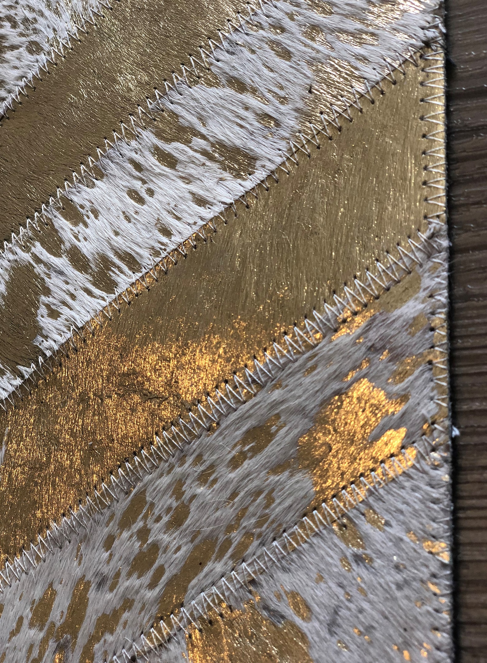 Golden: Hand Patched and Hand Stitched Cowhide Rug - Etsy