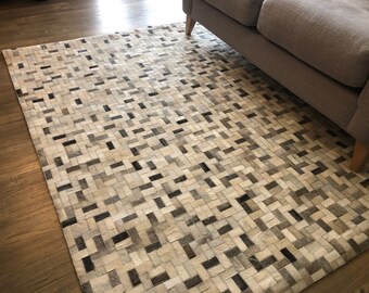 Golden: Hand Patched and Hand Stitched Cowhide Rug - Etsy UK