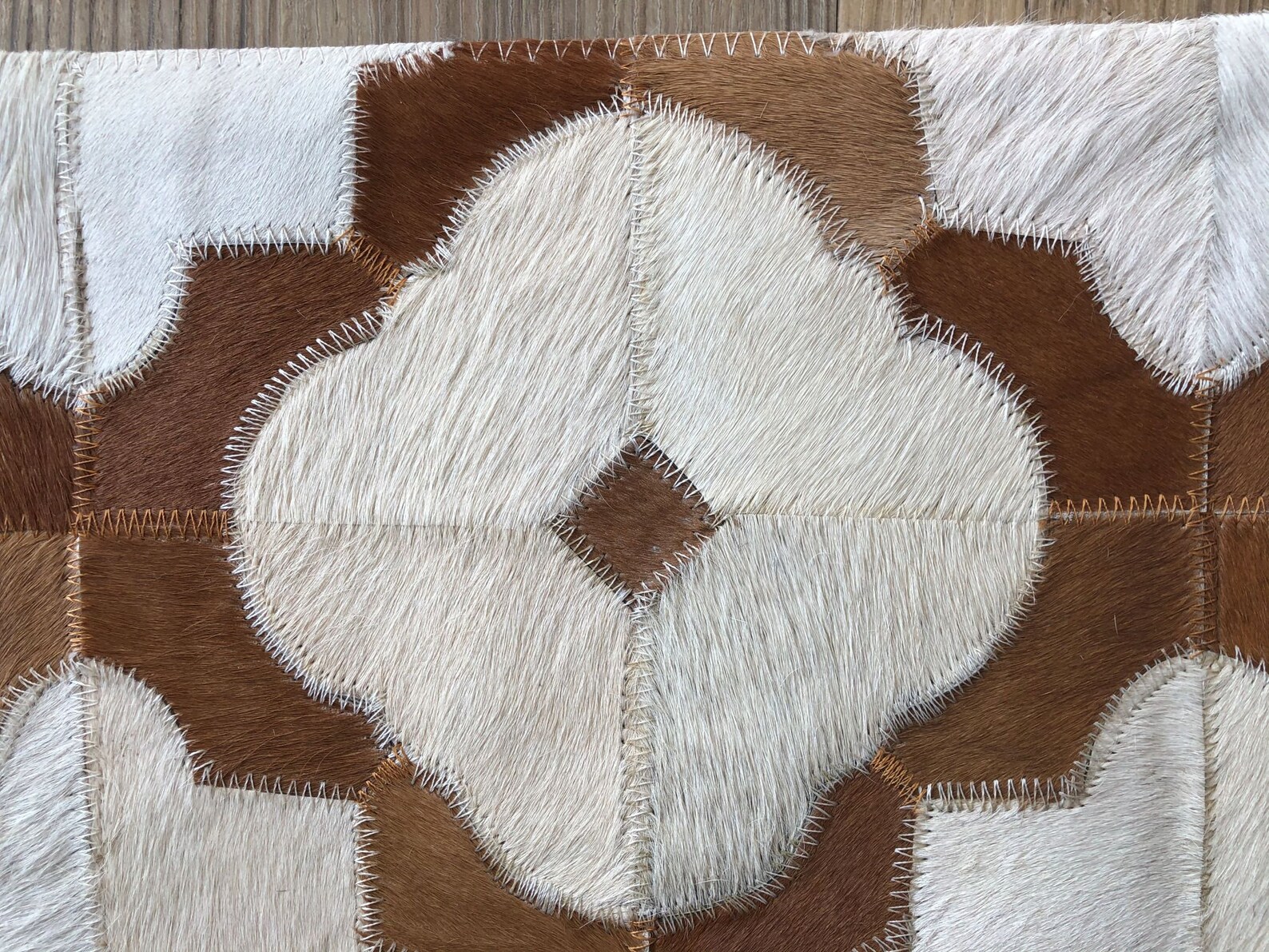 Brown and White: Hand Patched and Hand Stitched Cowhide Rug - Etsy