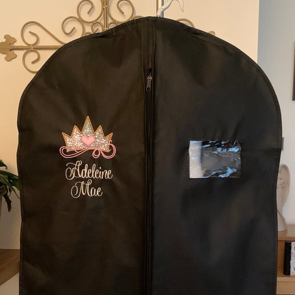 Personalized embroidered Pageant garment bag Pageant dress bag travel bag dress bag carry bag suit bag