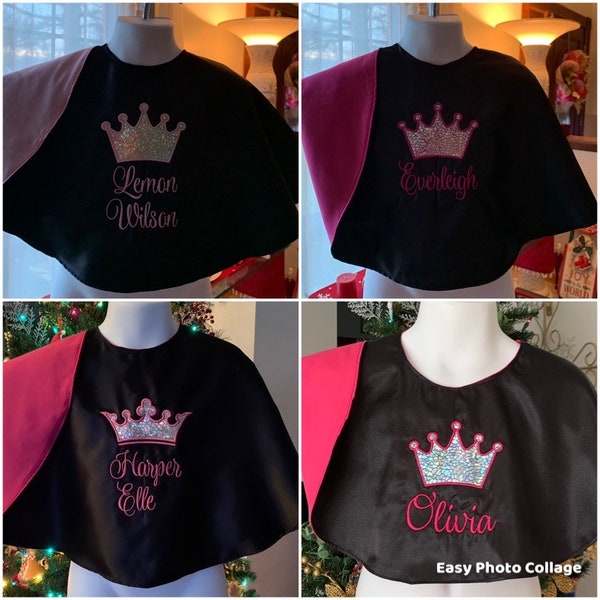 Personalized embroidered Pageant cape makeup cape hair cape girls beauty