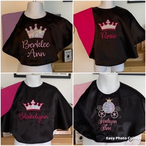 Personalized embroidered Pageant cape makeup cape hair cape girls beauty