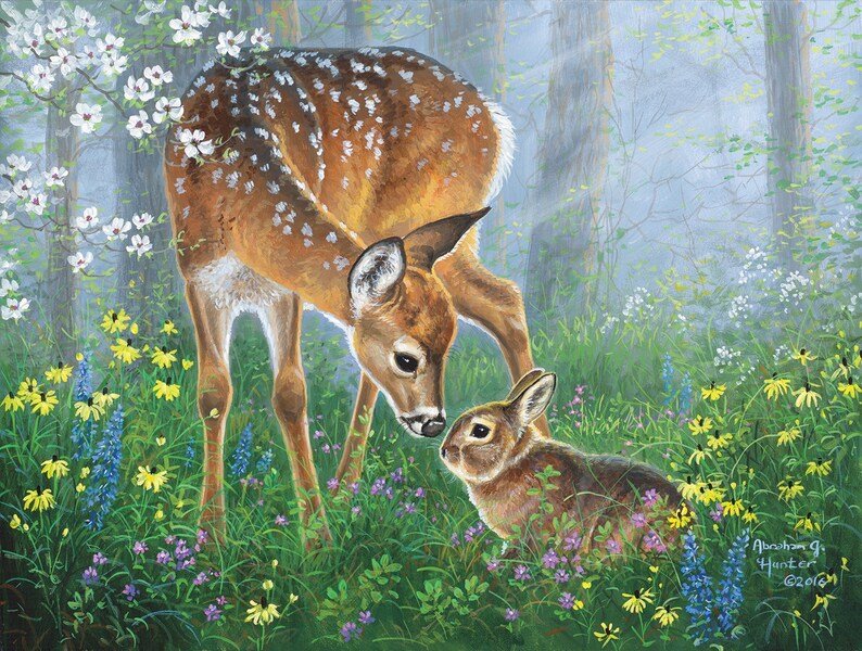 Hobby Hobbies DIY Forest Friendship 500pc Jigsaw Puzzle Abraham Hunter Sunsout