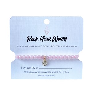 Rose Quartz Bracelet, Rose Quartz Crystal, Bracelet for Love and Happiness, Petite Rose Quartz, crystal bracelets