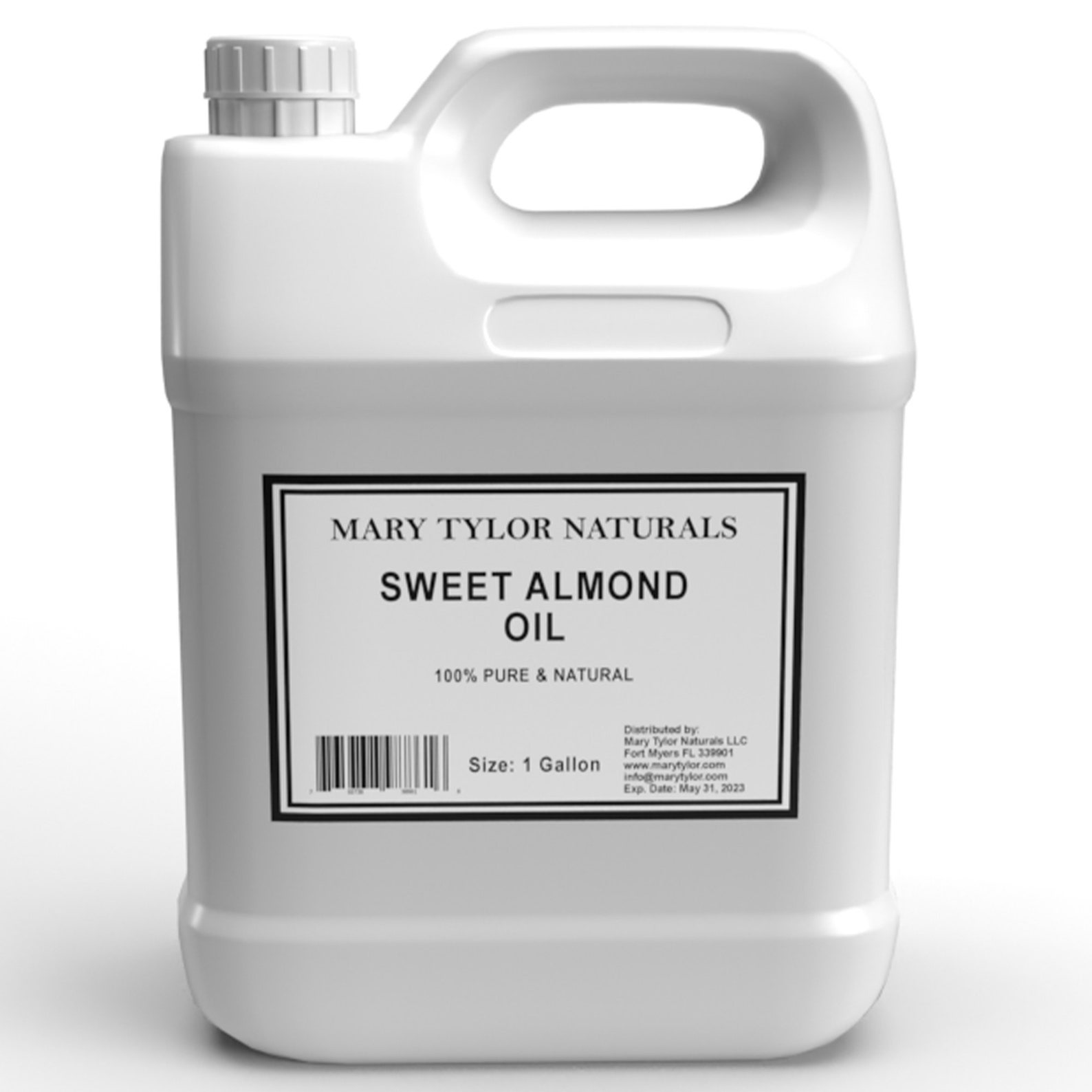 Premium All Natural Sweet Almond Oil Large 1 Gallon by Mary Tylor