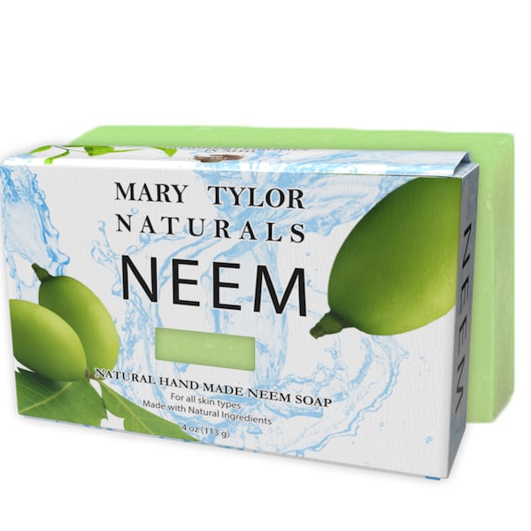 Mary Tylor Naturals Hand Made Neem Soap Bar, for Men & Women, Great for Hair, Face and Body