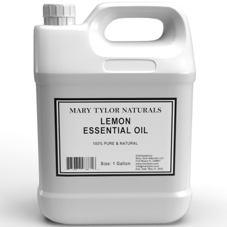 Premium All Natural Lemon Essential Oil Bulk 1 Gallon by Mary Tylor