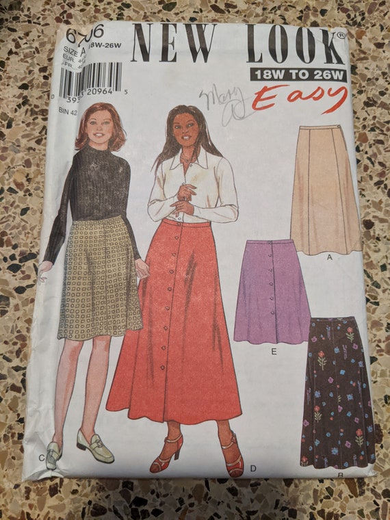 New Look 6706 Uncut Sewing Pattern Vintage Retro Skirt Flare A