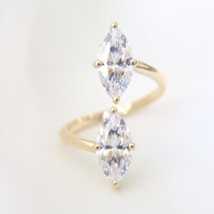 Gold Wrap Ring, Marquise Statement Ring, Statement Jewelry in 10K and 14K Gold by Noelle and Co.