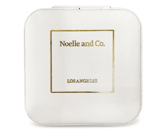 White Vegan Leather Mini Jewelry Travel Case