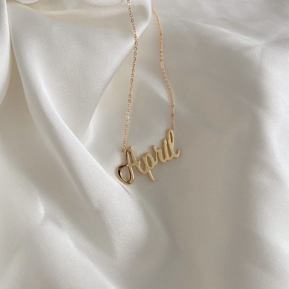 etsy name necklace 14k gold