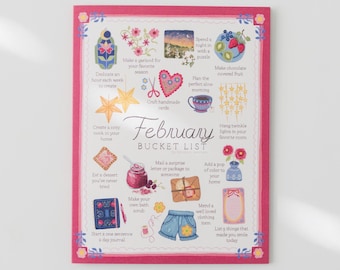 February Greeting Card | A2 Bucket List Birthday Card