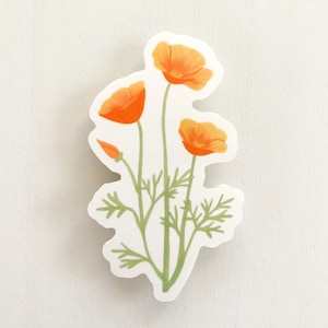 California State Flower Sticker, California State Flower, California Poppy Sticker, California Poppy Sticker, California Poppy