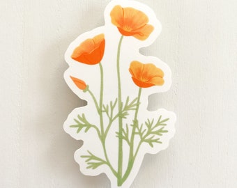 California State Flower Sticker, California State Flower, California Poppy Sticker, California Poppy Sticker, California Poppy