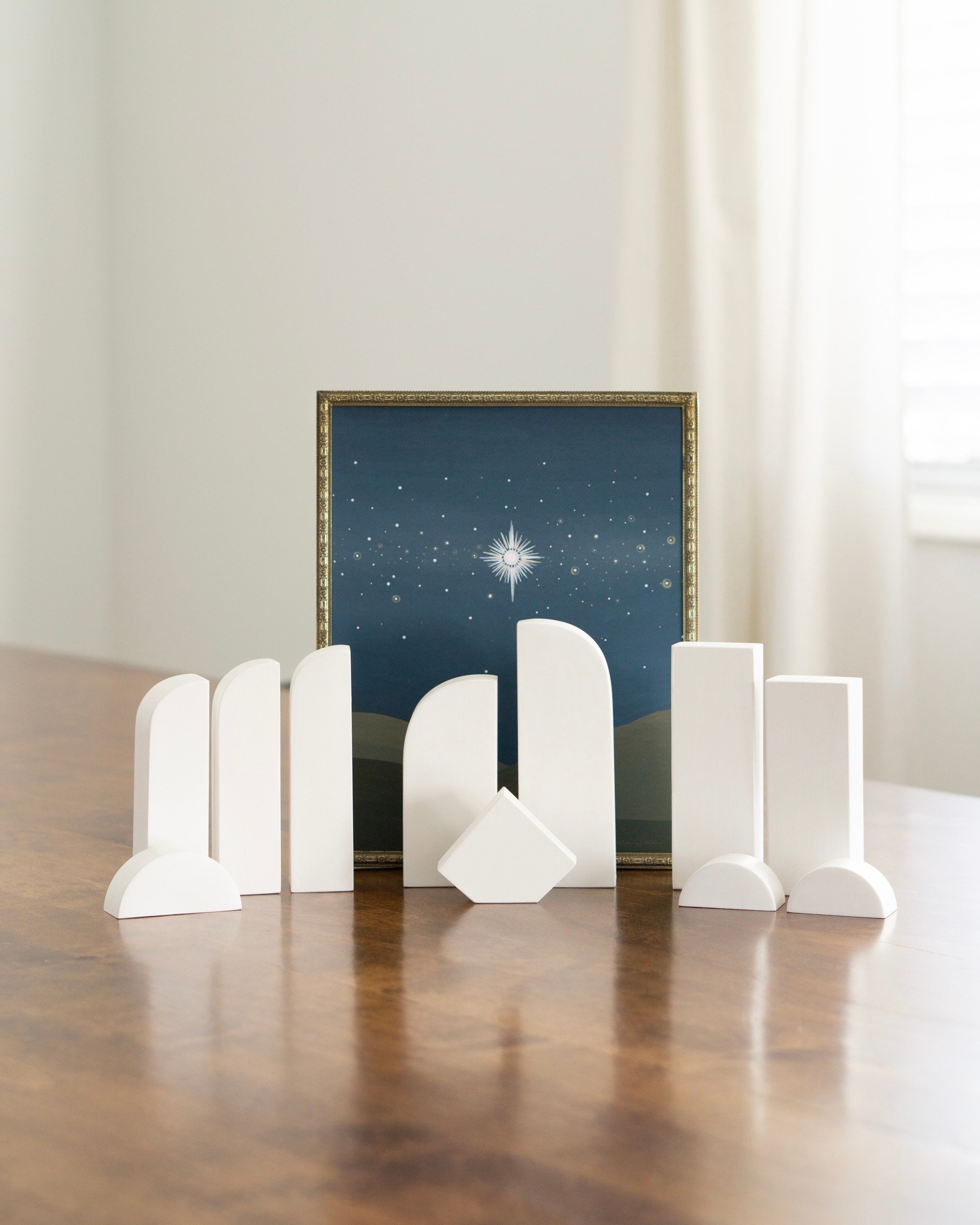 Modern Nativity Set Modern Wood Nativity Set Minimalist Etsy