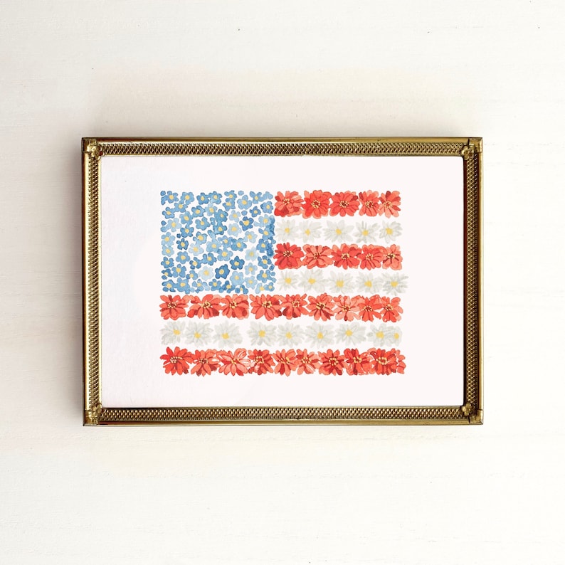Land That I Love American Flag Wall Art, 4th of July Decor, United States Art Print, American Flag Art Print without text