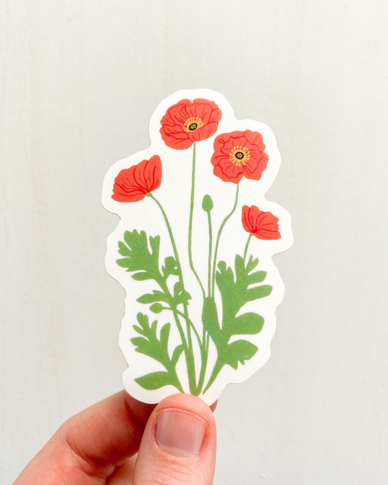 August Birth Flower Sticker August Birth Month Flower Poppy - Etsy