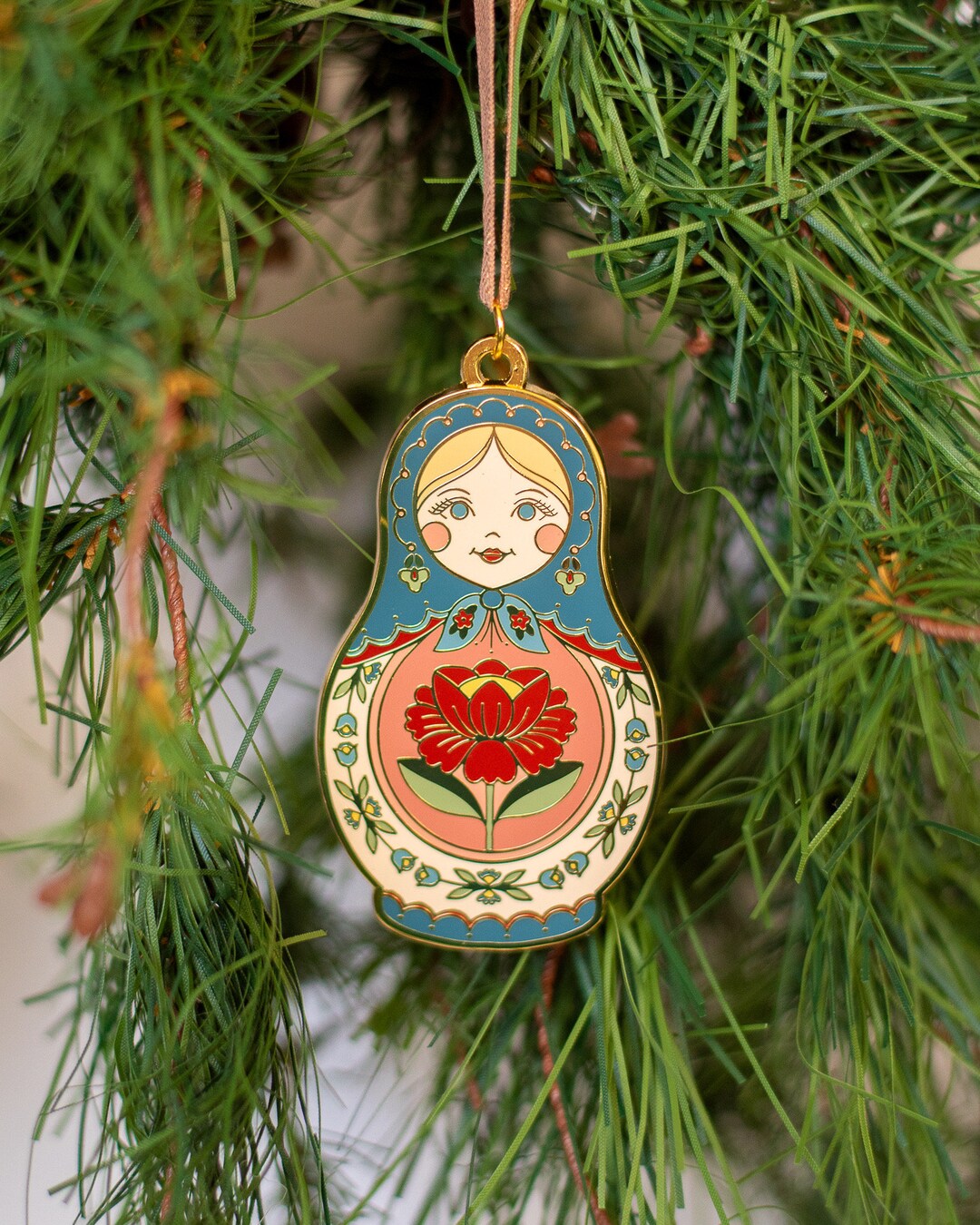 Nesting Doll Ornament Matryoshka Christmas Ornament, Slavic Christmas