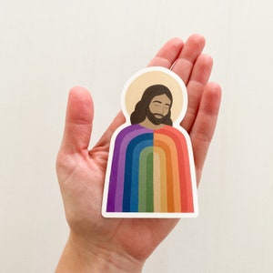 Jesus Sticker, Christ Sticker, Rainbow Sticker, Jesus Stickers ...