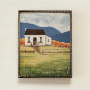 Impresión de arte de cabaña de otoño / Impresión de arte de otoño, decoración de otoño, arte de granja de otoño, impresión de arte de cabaña, impresión de arte de pintura de otoño, acuarela de otoño