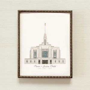 Ogden Temple Watercolor, Ogden Temple Print, Ogden Utah Temple, Ogden Temple Art, Ogden Temple Painting, Ogden Temple Art Print image 2