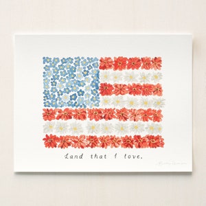 Land That I Love American Flag Wall Art, 4th of July Decor, United States Art Print, American Flag Art Print image 5