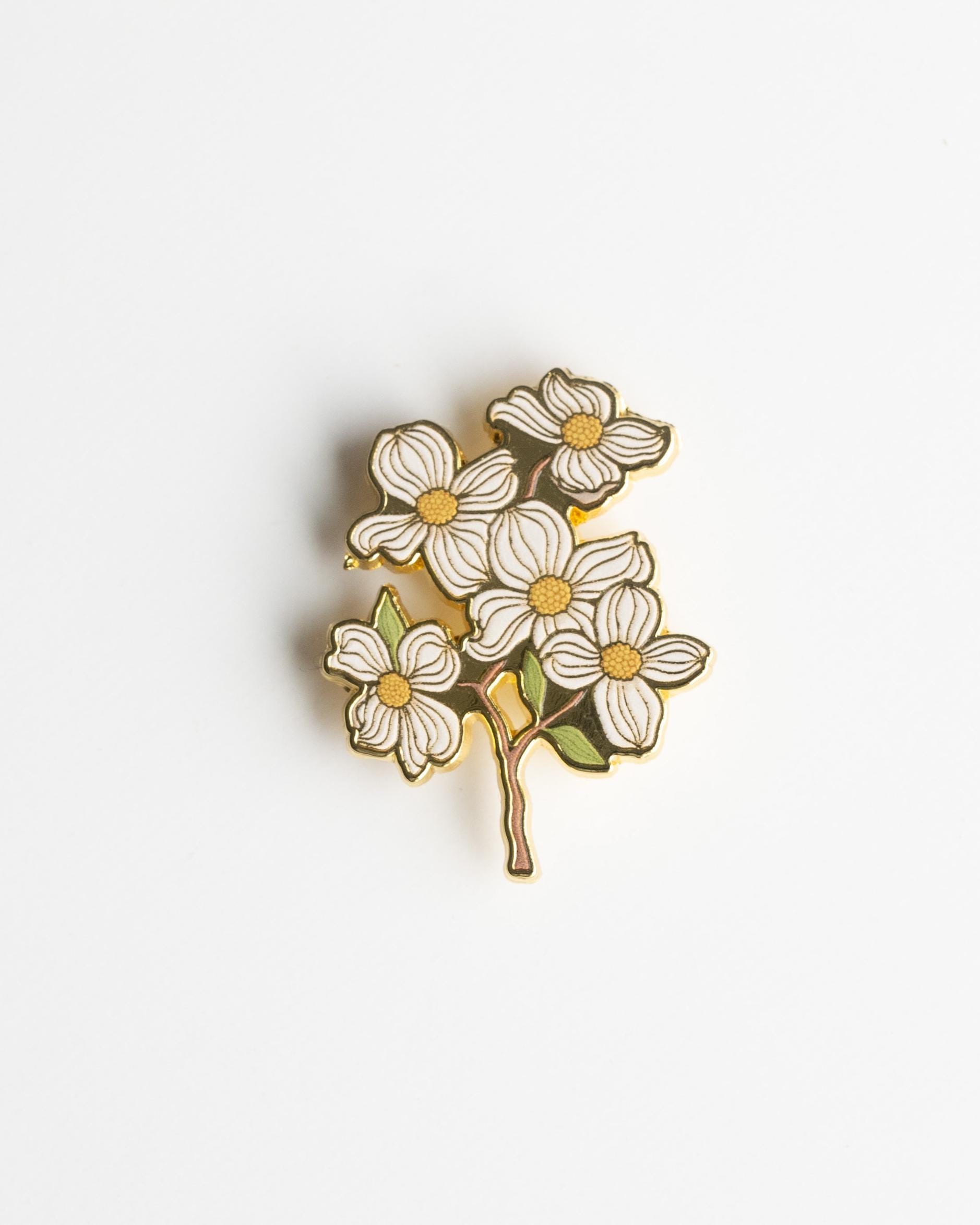 Flowering Dogwood Hard Enamel Pin – State Flower of North Carolina