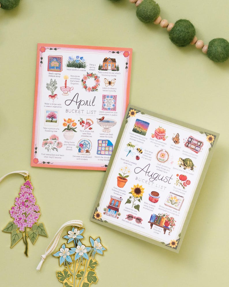 April Greeting Card | A2 Bucket List Birthday Card - Etsy