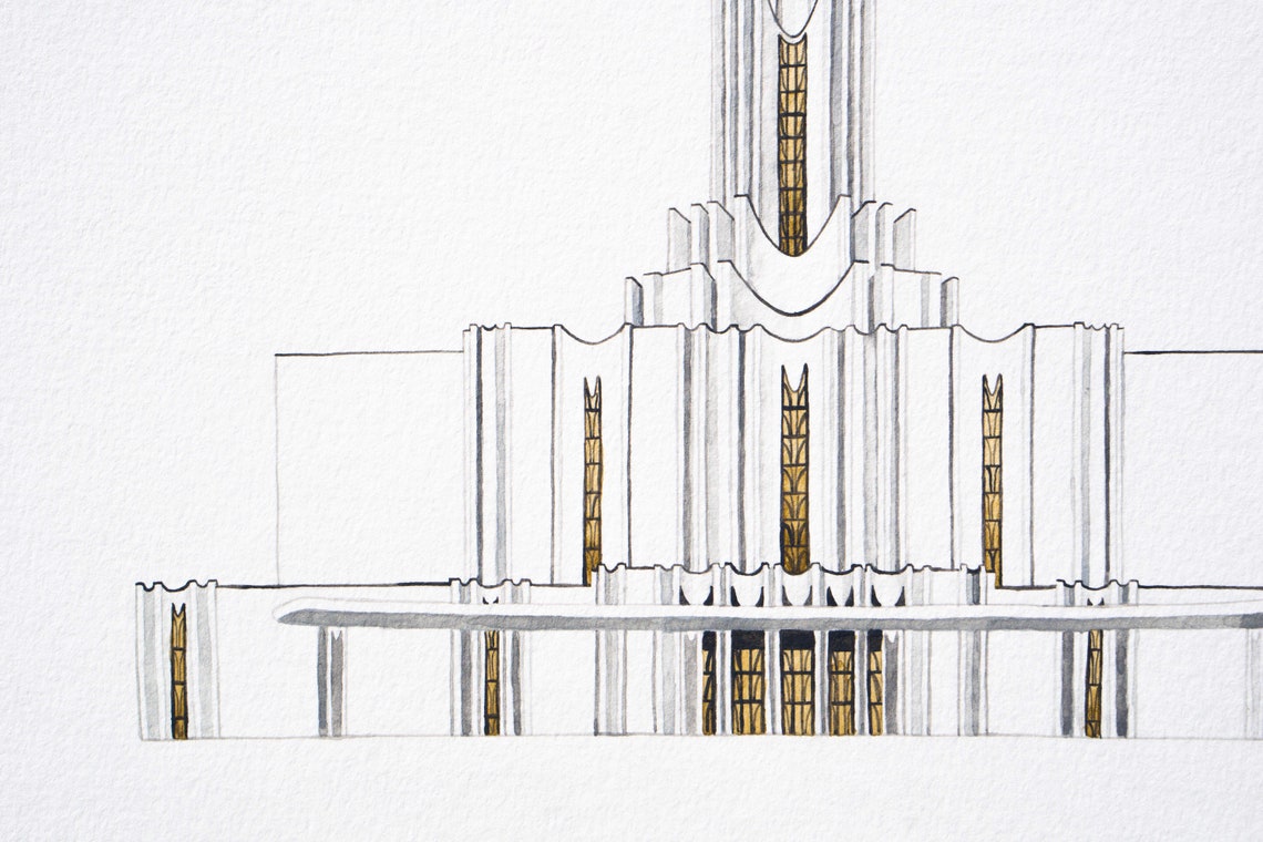 Jordan River Watercolor Temple Jordan River Temple Print - Etsy
