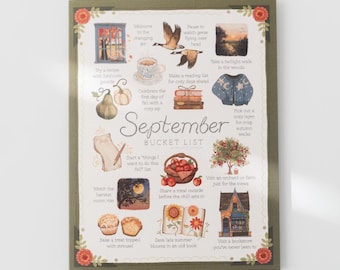 September Grußkarte | A2 Bucket List Geburtstagskarte