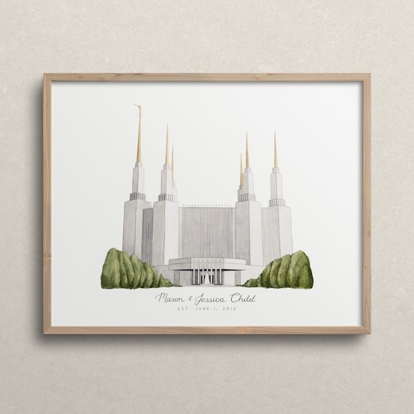 Dc Temple Watercolor - Etsy