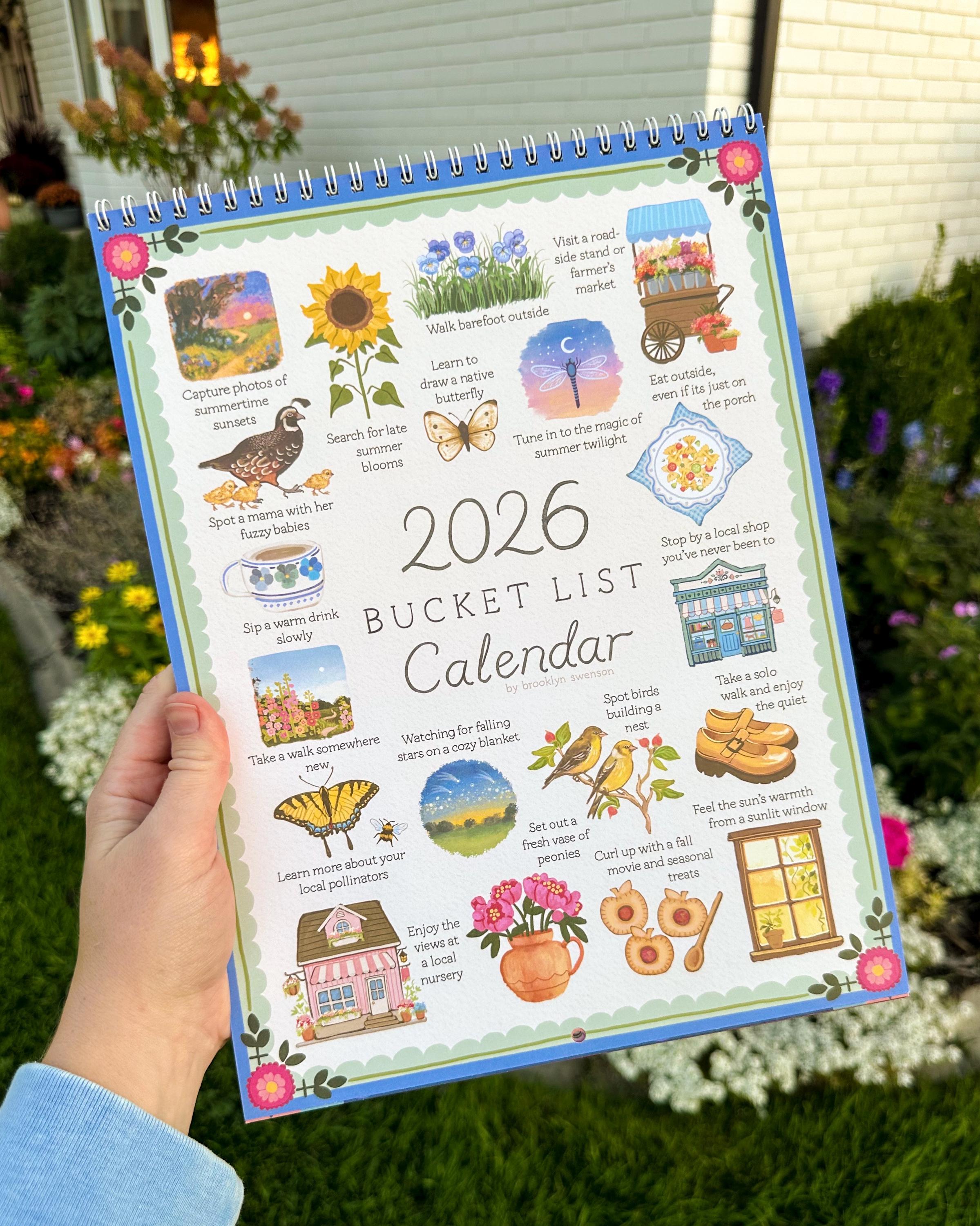 2026 Bucket List Calendar | 9x12 Inch Calendar - Etsy
