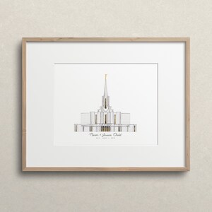 Jordan River Watercolor Temple, Jordan River Temple Print, Jordan River ...