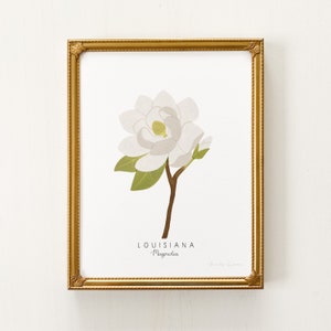Louisiana State Flower Print | CUSTOMIZABLE | Louisiana State Flower Art, Magnolia Art Print, Louisiana State Art, Louisiana State Flower