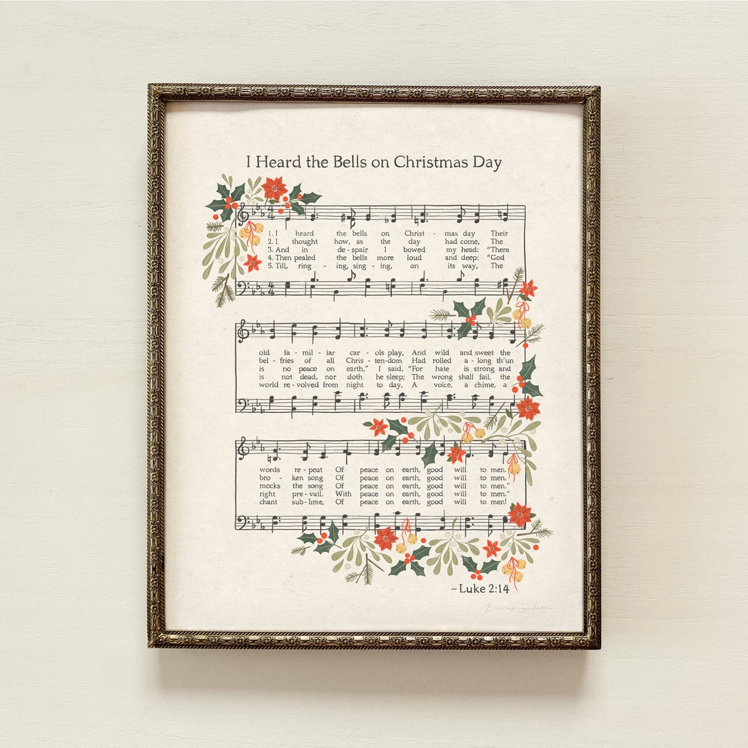 I Heard the Bells Art Print | Christmas Music, Colorful Christmas Decor ...