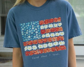 Land That I Love T-shirt | 4th of July Shirt, American Flag Shirt, USA Shirt, Comfort Colors Shirt, Stars and Stripes Shirt, Oversized Tee
