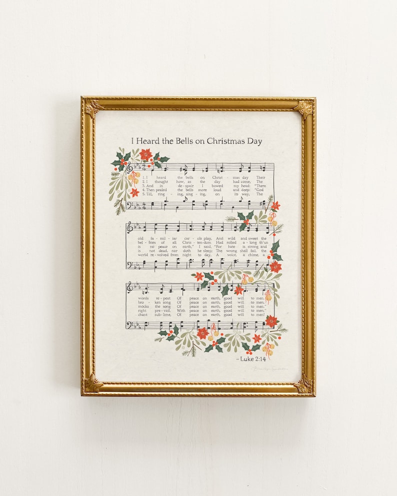I Heard the Bells Art Print | Christmas Music, Colorful Christmas Decor ...