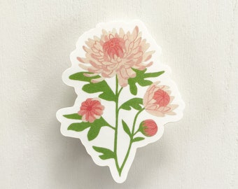 November Birth Flower Sticker, November Birth Month Flower, Mums Flower Sticker, Mums Sticker, Chrysanthemum Sticker, Chrysanthemum Sticker