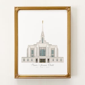 Ogden Temple Watercolor, Ogden Temple Print, Ogden Utah Temple, Ogden Temple Art, Ogden Temple Painting, Ogden Temple Art Print image 1