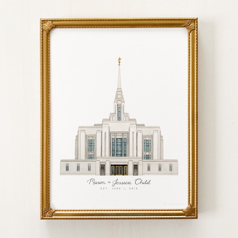 Ogden Temple Watercolor, Ogden Temple Print, Ogden Utah Temple, Ogden Temple Art, Ogden Temple Painting, Ogden Temple Art Print image 1