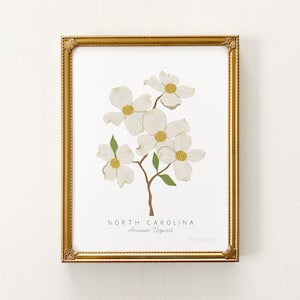 Impresión de la flor del estado de Carolina del Norte / PERSONALIZABLE / Impresión de cornejo en flor, flor del estado de Carolina del Norte, impresión artística de cornejo