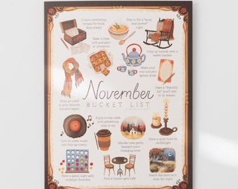 November Greeting Card | A2 Bucket List Birthday Card