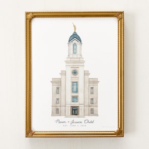 Cedar City Temple Watercolor Print, Cedar City Temple, Watercolor Temple, Cedar City Temple Print, Cedar City Temple Art, Temple Painting,