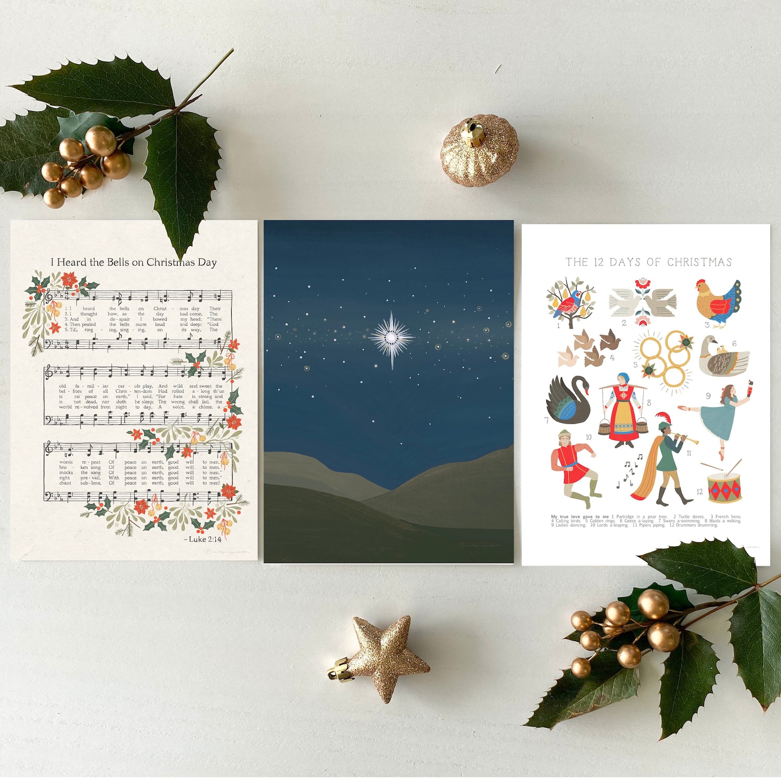 I Heard the Bells Art Print | Christmas Music, Colorful Christmas Decor ...