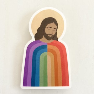 Jesus-Aufkleber, Christus-Aufkleber, Regenbogen-Aufkleber, Jesus-Aufkleber, christlicher Aufkleber, Bibel-Aufkleber, Schrift-Aufkleber, Glaubens-Aufkleber