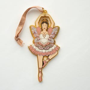 Sugar Plum Fairy Ornament | Fairy Christmas Ornament, Nutcracker Ballet Christmas Ornament, Cloisonné Ornament, Folksy Christmas Ornament