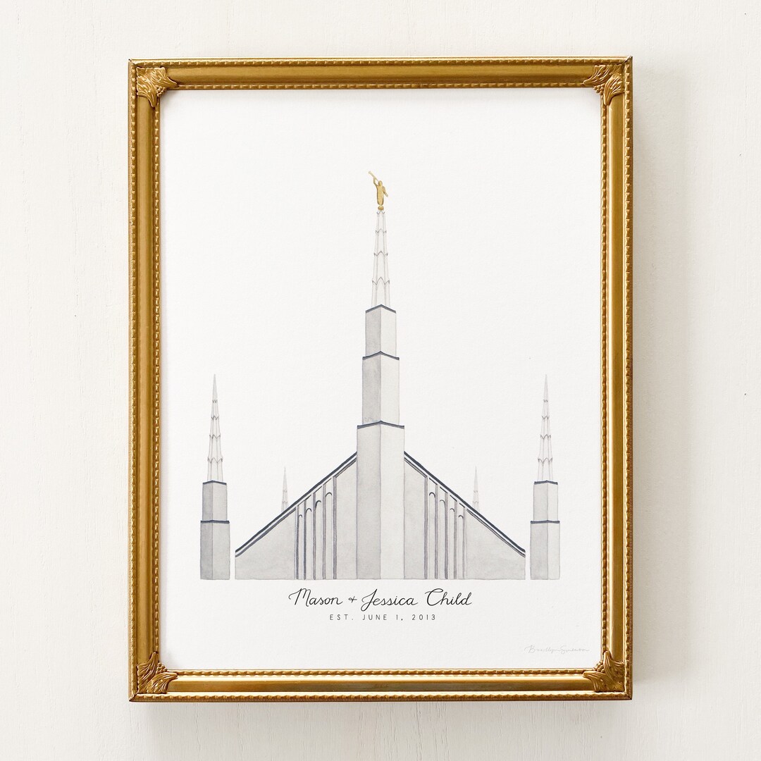 Boise Idaho Temple Watercolor Print, Boise Idaho Temple, Watercolor ...