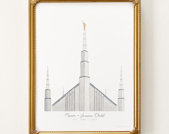 Boise Idaho Temple Watercolor Print, Boise Idaho Temple, Watercolor Temple, Boise Idaho Temple Print, Boise Idaho Temple Art,